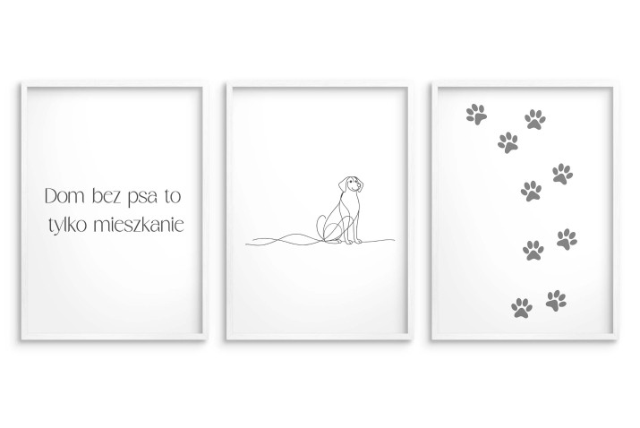 Minimalistyczne Plakaty na ścianę- Pies Line Art | Dom bez psa to tylko mieszkanie 81687 - zdjęcie 3