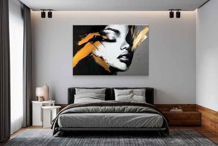 Portret na ścianę w Stylu Glamour – Nowoczesny Obraz na Płótnie | Dekoracja do Apartamentu i Hotelu 94066 - zdjęcie 6