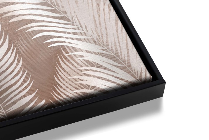 Obrazy w Ramie American Box | Liście Palmowe na Beżowym Tle | Elegancki Tryptyk w stylu boho R32293 - zdjęcie 5