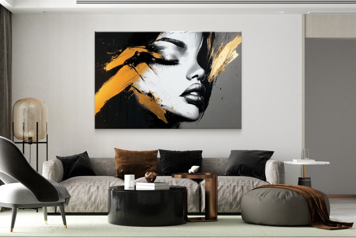 Portret na ścianę w Stylu Glamour – Nowoczesny Obraz na Płótnie | Dekoracja do Apartamentu i Hotelu 94066 - zdjęcie 3