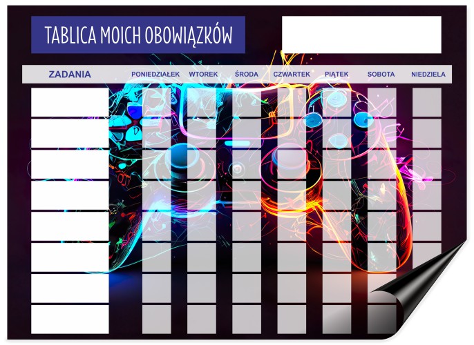 Magnetyczna Lista obowiązków dla dzieci | Tablica motywacyjna + 118 buziek 4624 - zdjęcie 6