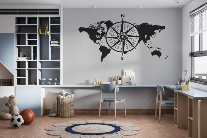 Naklejki na ścianę mapa RÓŻA WIATRÓW - zdjęcie 2