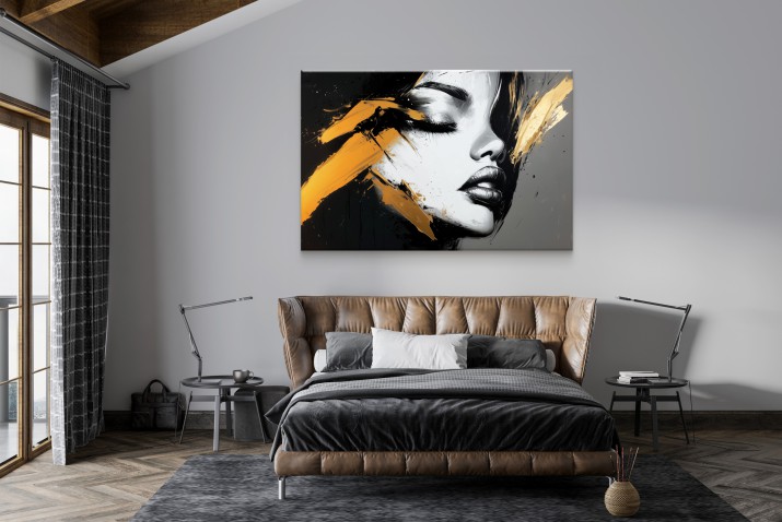 Portret na ścianę w Stylu Glamour – Nowoczesny Obraz na Płótnie | Dekoracja do Apartamentu i Hotelu 94066 - zdjęcie 5