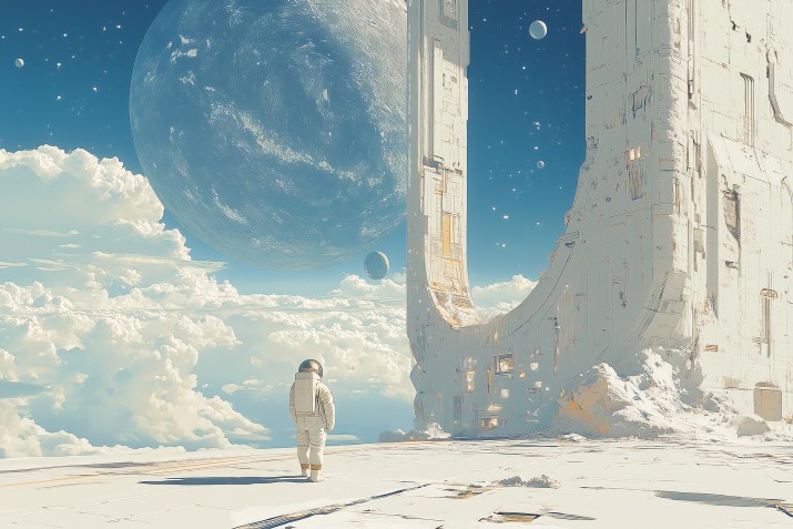 Fototapeta Science-Fiction- Przestrzeń kosmiczna | Efektowana dekoracja dla fana fantastyki 81565 - zdjęcie 2