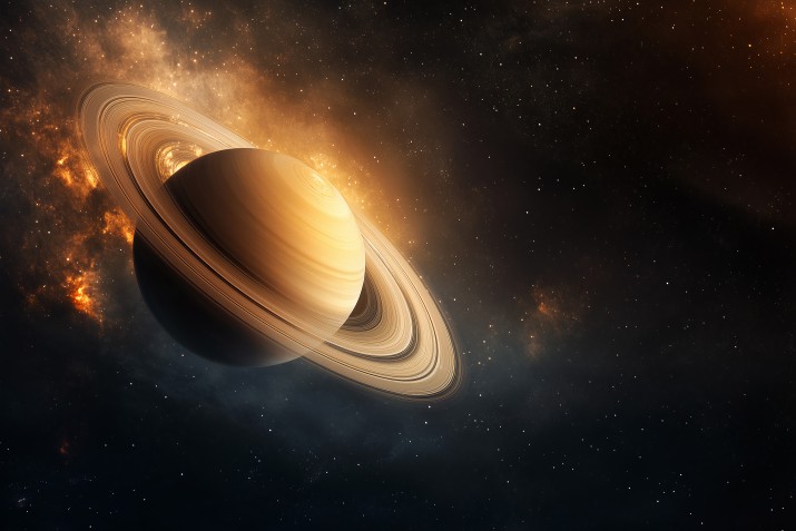 Fototapeta Kosmos – Saturn i jego pierścienie | Dekoracja ścienna do salonu, biura, pokoju młodzieżowego 81553 - zdjęcie 2