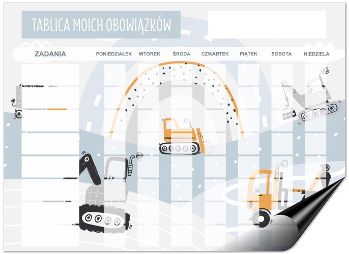 Tablica motywacyjna dla dzieci | Planer zadań na lodówkę dla chłopca + 118 buziek 4625 - zdjęcie 7