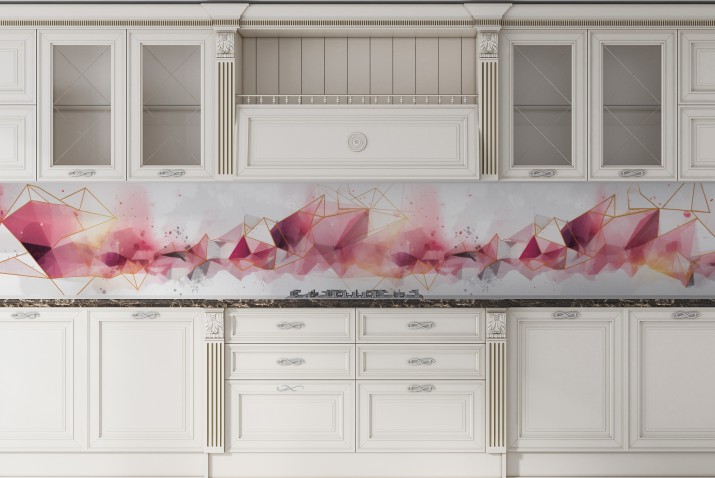Nowoczesny panel kuchenny na ścianę- elegancki różowy wzór w stylu Glamour 81642 - zdjęcie 2