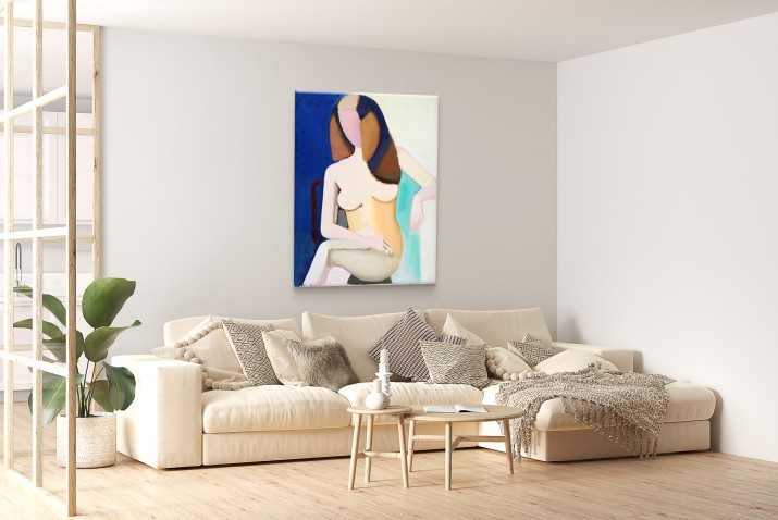 Reprodukcja obrazu &amp;amp;quot;Seated Female Nude&amp;amp;quot; Vilhelma Lundstrøma - Abstrakcyjny Akt Kobiecy na Płótnie - zdjęcie 5