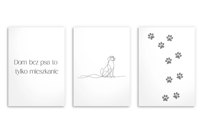 Minimalistyczne Plakaty na ścianę- Pies Line Art | Dom bez psa to tylko mieszkanie 81687 - zdjęcie 8