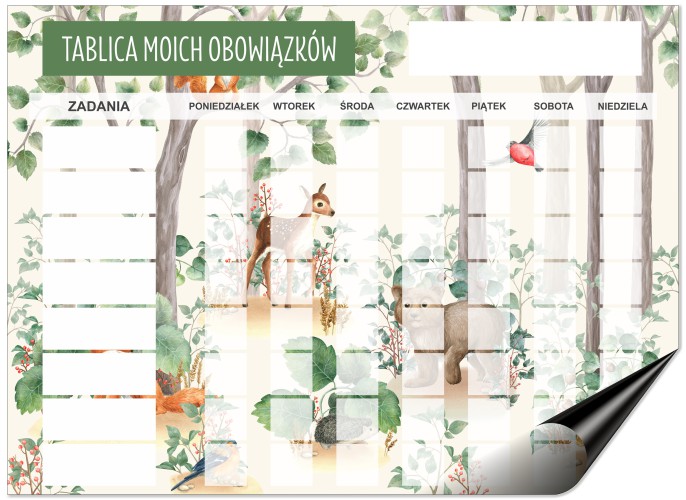 Tablica magnetyczna na lodówkę | Planer dla dzieci- tablica motywacyjna z listą obowiązków + 118 buziek 4629 - zdjęcie 7