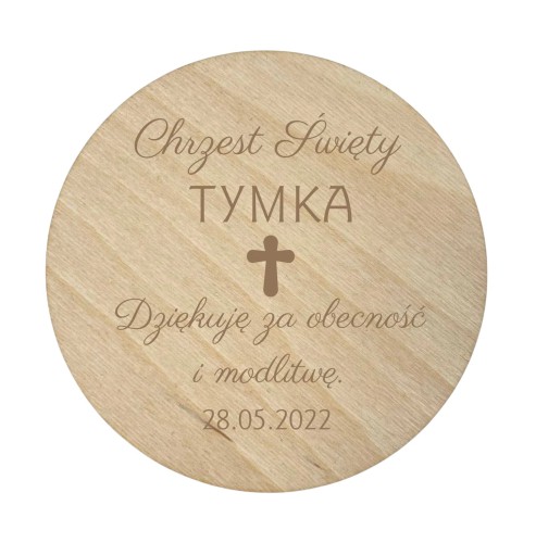 Drewniany magnes podziękowanie dla gości podziękowania Komunia Święta Chrzest 10 sztuk, P07 Naklejkomania - zdjecie 1