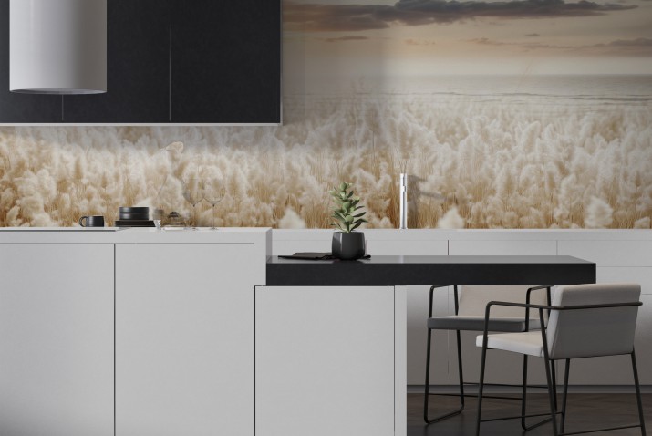 Dekoracyjny Panel kuchenny | Lacobel do kuchni w stylu boho- trawy pampasowe P21351 - zdjęcie 2
