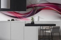 Panel kuchenny z różowo-fioletową falą – elegancki motyw do nowoczesnej kuchni 81728 Naklejkomania - zdjecie 1 - miniatura