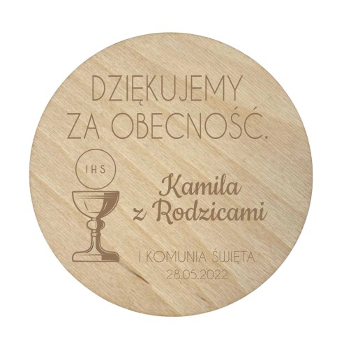 Drewniany magnes podziękowanie dla gości podziękowania Komunia Święta Chrzest 10 sztuk, P01 Naklejkomania - zdjecie 1