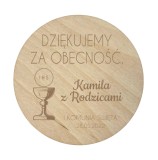 Drewniany magnes podziękowanie dla gości podziękowania Komunia Święta Chrzest 10 sztuk, P01 Naklejkomania - zdjecie 1 - miniatura