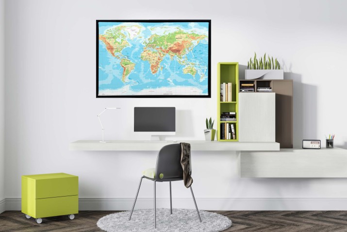Obraz na ścianę w Ramie American Box | Mapa Świata na płótnie- nowoczesna dekoracja do gabinetu, pokoju nastolatka R68181 - zdjęcie 9