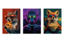Młodzieżowe Plakaty Pop-Art Zwierzęta w Okularach – Śmieszna Dekoracja dla gamera, do pokoju nastolatka 94116 Naklejkomania - zdjecie 8 - miniatura