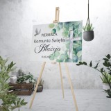 Tablica powitalna na Pierwszą Komunię Świętą Plakat powitalny z imieniem Eleganckie tło do zdjęć 61739 Naklejkomania - zdjecie 5 - miniatura