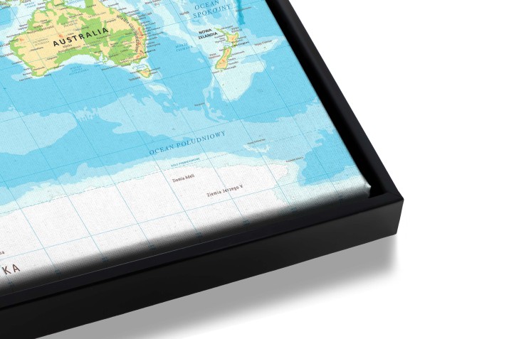 Obraz na ścianę w Ramie American Box | Mapa Świata na płótnie- nowoczesna dekoracja do gabinetu, pokoju nastolatka R68181 - zdjęcie 5