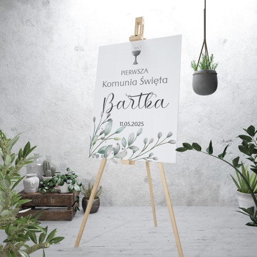 Elegancki Plakat Powitanie gości na Pierwszej Komunii | Tablica Powitalna na Komunię- Pierwsza Komunia Święta 61731 - zdjęcie 3