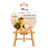 Tablica powitalna Pierwsza Komunia Święta - Ozdobna tablica 3D Dekoracja na Komunię Świętą  61742 Naklejkomania - zdjecie 1 - miniatura
