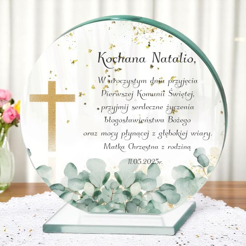 Elegancka statuetka z dedykacją - Pamiątka Pierwszej Komunii Świętej | Prezent na komunię 66080 - zdjęcie 4