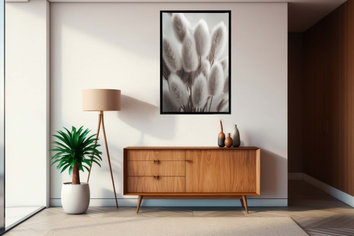 Obraz Boho w Ramie American Box | Subtelna dekoracja w beżu z motywem trawy pampasowej R20954 - zdjęcie 8