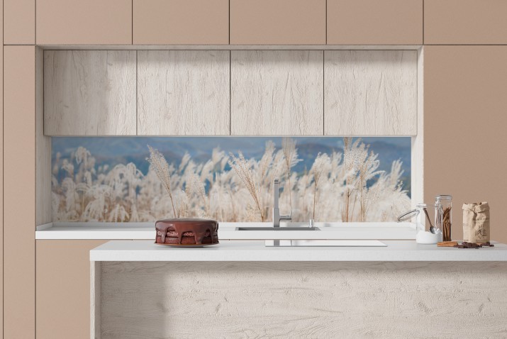 Ochronny Panel na ścianę | Dekoracyjna osłona między szafki do kuchni w stylu boho, skandynawskim P21355