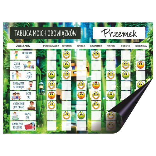 Magnetyczna Tablica motywacyjna | Planer obowiązków dla dzieci z motywem gry 81751 - zdjęcie 3
