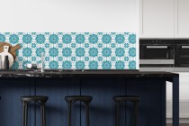 Panel Kuchenny- niebieskie wzory | Stylowy Lacobel nad blat | Dekoracyjna Płyta na ścianę 81762 Naklejkomania - zdjecie 1 - miniatura