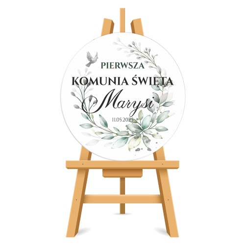 Tablica powitalna na Pierwszą Komunię Świętą Pamiątka Ozdobna tablica 3D z imieniem 61735 Naklejkomania - zdjecie 1