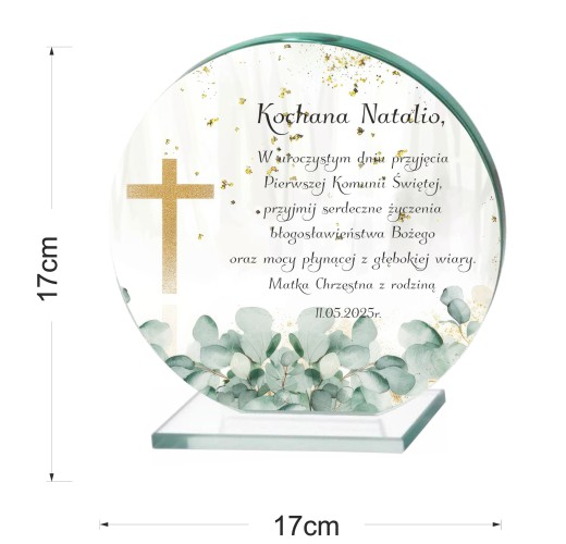 Elegancka statuetka z dedykacją - Pamiątka Pierwszej Komunii Świętej | Prezent na komunię 66080 - zdjęcie 2