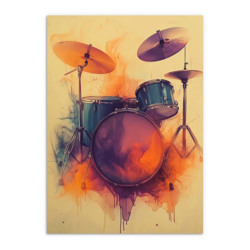 Plakat z perkusją – muzyczna dekoracja | Obraz na ścianę z instrumentem | Dekoracja dla muzyków i fanów rocka 94130 - zdjęcie 7