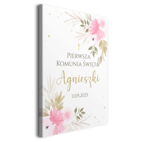 Personalizowany obraz komunijny- pastelowa tablica powitalna | Dekoracja na Pierwszą Komunię 61730 - zdjęcie 4