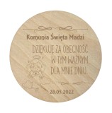 Drewniany magnes podziękowanie dla gości podziękowania Komunia Święta Chrzest 10 sztuk, P03 Naklejkomania - zdjecie 1 - miniatura