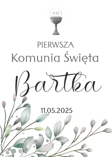 Elegancki Plakat Powitanie gości na Pierwszej Komunii | Tablica Powitalna na Komunię- Pierwsza Komunia Święta 61731 - zdjęcie 5