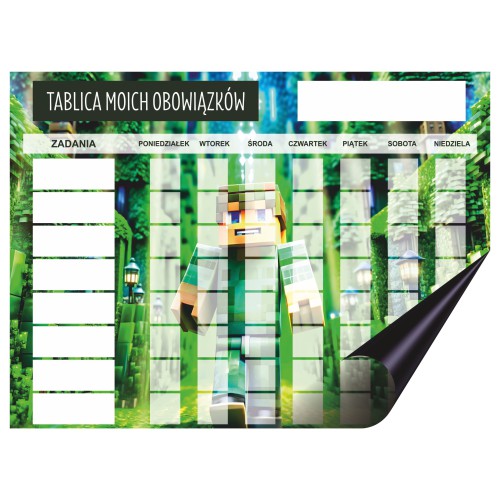 Magnetyczna Tablica motywacyjna | Planer obowiązków dla dzieci z motywem gry 81751