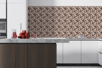 Lacobel Mozaika w brązach | Ochronny Panel ścienny do kuchni w stylu retro 81733 Naklejkomania - zdjecie 1 - miniatura