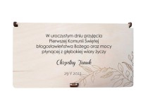 Skrzyneczka z nadrukiem, pudełko drewniane na pieniądze, prezent I Komunia, 24613 Naklejkomania - zdjecie 1 - miniatura
