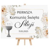 Elegancki Plakat powitalny Komunia Święta I Tablica powitalna na Pierwszą Komunię Świętą I Pamiątka 61740 Naklejkomania - zdjecie 1 - miniatura