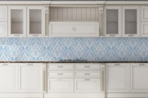 Błękitny Panel do kuchni nad blat | Panel na ścianę- niebieskie ornamenty vintage 81761 Naklejkomania - zdjecie 1 - miniatura