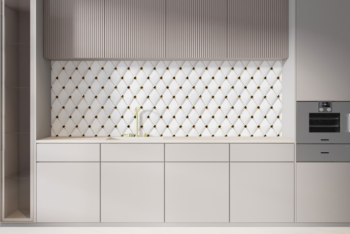 Panel kuchenny z efektem 3D- pikowana skóra z diamentami, cyrkoniami | Kuchnia Glamour 81737 - zdjęcie 2