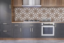Dekoracyjny Panel na ścianę do kuchni w stylu retro vintage | Płyta ochronna nad blat kuchenny 81759 Naklejkomania - zdjecie 1 - miniatura