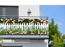 Dekoracja na balkon- ozdobna osłona barierek, maskownica balustrady- biały płotek 81783 Naklejkomania - zdjecie 1 - miniatura
