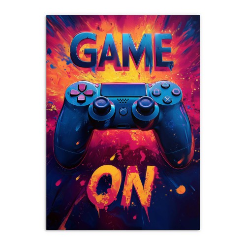 Plakat GAME ON– Kolorowa Dekoracja Gamingowa na Ścianę, Idealna do Pokoju Gracza 94132 - zdjęcie 4