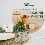 Tablica powitalna Pierwsza Komunia Święta - Ozdobna tablica 3D Dekoracja na Komunię Świętą  61742 Naklejkomania - zdjecie 4 - miniatura