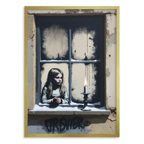 Melancholijny Plakat na ścianę w stylu street art | Mural w stylu Banksy&amp;#039;ego 81693 - zdjęcie 7