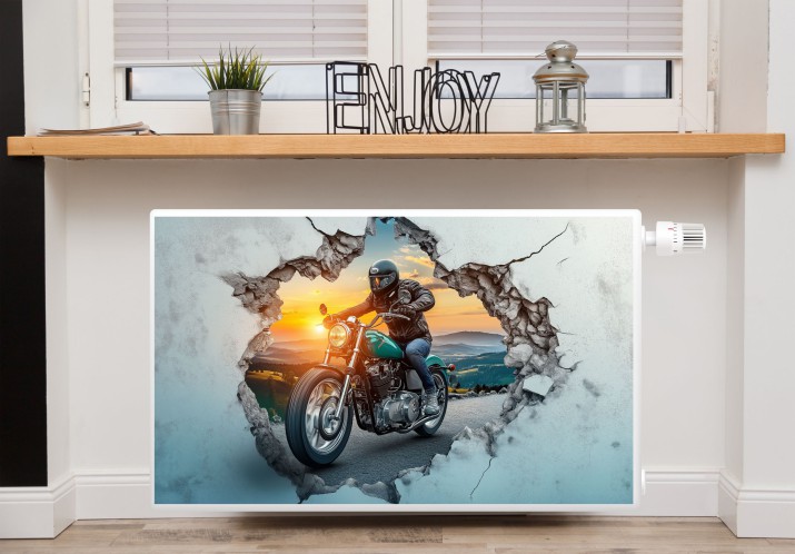 Osłona Maskownica grzejnika- motocyklista | Dekoracyjna mata na kaloryfer 81709 - zdjęcie 3