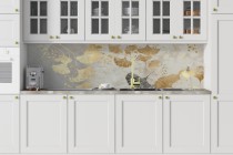 Panel ścienny do kuchni z eleganckim botanicznym wzorem- złote liście miłorzębu 81721 Naklejkomania - zdjecie 2 - miniatura