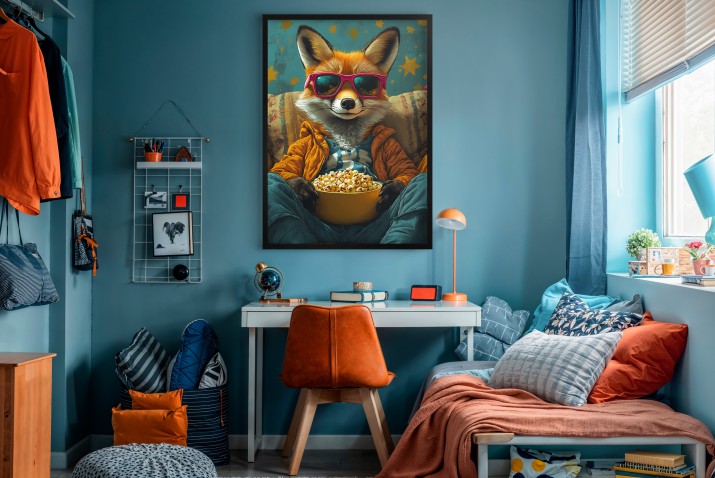 Plakat z lisem- Humorystyczna dekoracja do pokoju młodzieżowego- Zwierzęta, retro, pop-art 94123 - zdjęcie 5
